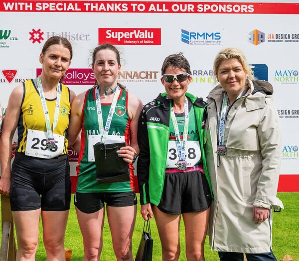Female winners from The Wild Atlantic 10 Miler. From left, Aileen Devlin, Rhianna Heneghan, Caroline Coulter. Picture: James Wright Photography