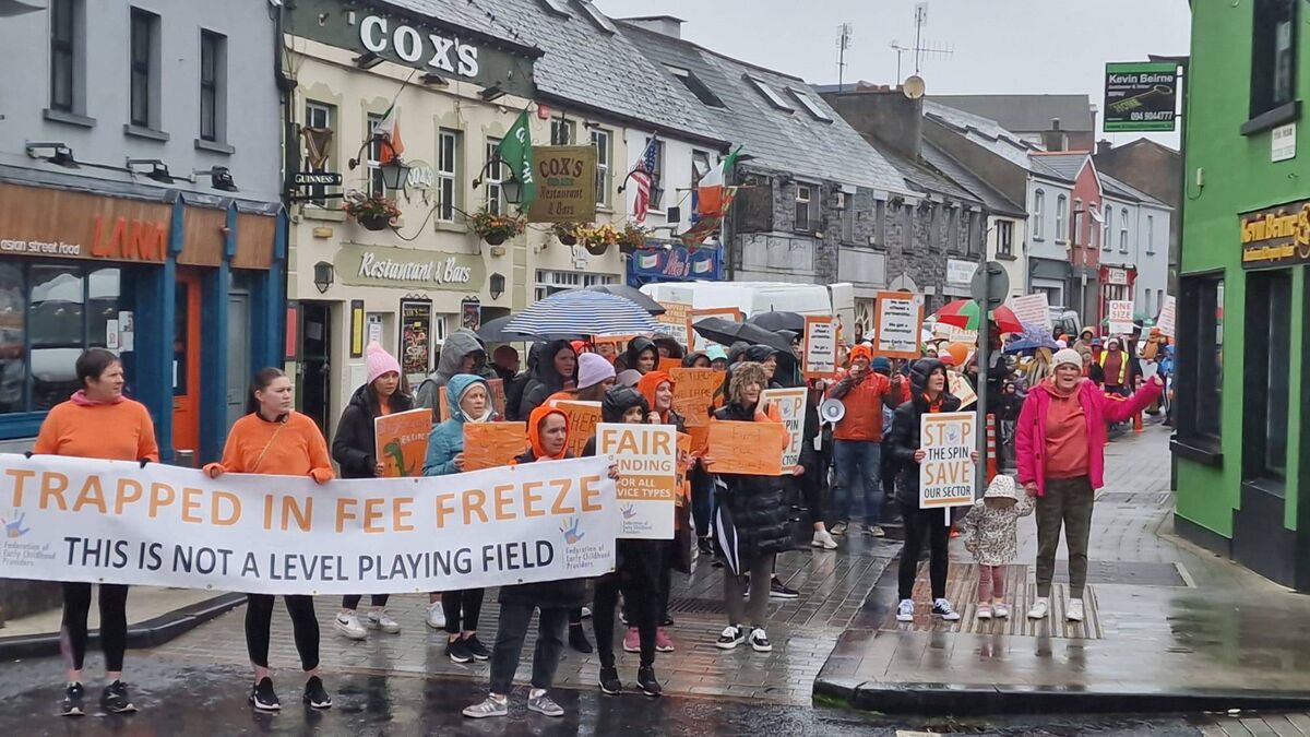 Childcare providers take to the streets