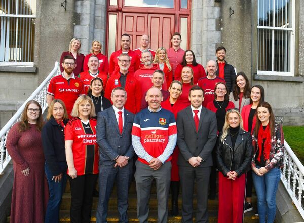 Retirement of Tom Grealis (front row centre) from St Muredach's College after 37 years of dedicated service. Included in picture are Vice Principal Matthew Coldrick, Principal Wayne Walsh &amp; Staff Members. Picture: John O'Grady.