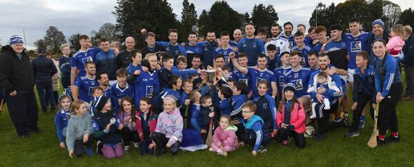 The victorious Tooreen senior hurling team and supporters after they defeated Ballyhaunis in the Connacht Gold TJ Tyrell Mayo Senior Hurling Championship final at Ballyhaunis last Saturday.	Pictures: David Farrell Photography 