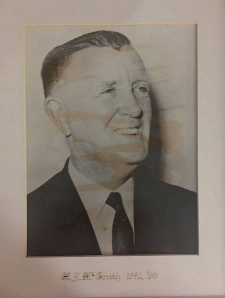 The portrait of Martin J McGrath that hangs on the wall of Ballina Municipal District office. The portrait of Martin J McGrath that hangs on the wall of Ballina Municipal District office.