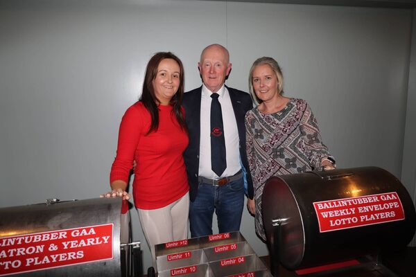 Martina Cannon, Tony O’Connor and Laura McEvilly one of the many Ballintubber GAA teams that host the GAA lotto draws every Sunday evening. Picture: Tom Quinn Martina Cannon, Tony O’Connor and Laura McEvilly one of the many Ballintubber GAA teams that host the GAA lotto draws every Sunday evening. Picture: Tom Quinn