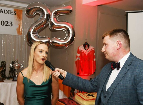 Special guest Lisa Cafferky is interviewed by MC Michael D. McAndrew.
