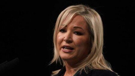 Sinn Féin ard fheis: Michelle O’Neill says ‘entrenched unionist majority is long gone’