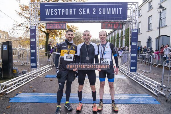 Winners of the Spirit Men's event were, from left: Shane McGowan 3rd, Paul Feeney 1st and David Hickey 2nd. 