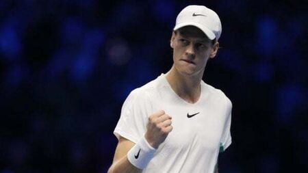 Jannik Sinner scores first career win against Novak Djokovic in Turin