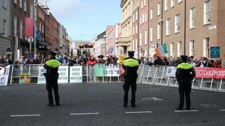 Man accused of public order offences at Dáil protest fails to have bail term lifted
