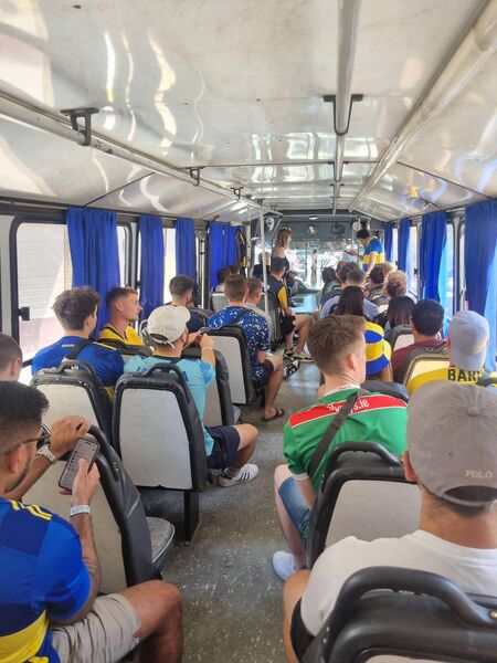 Aonghus Ó Maicín among the Boca Juniors supporters heading to their home game against Newell's Old Boys in Buenos Aires.