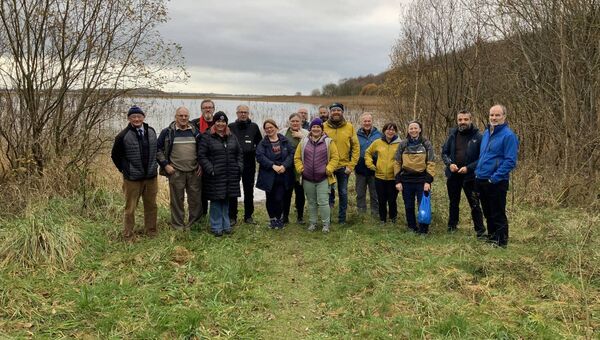 The Joyce Country and Western Lakes Geopark Officers and community representatives pictured with their friends and colleagues from the Mourne-Gullion-Strangford Geopark in Co Down last week. Picture by Tom Quinn