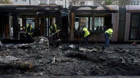 Dublin riots aftermath: Photos show trail of destruction as clean-up under way in capital