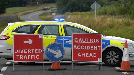Treacherous road conditions as car on its head in West Mayo