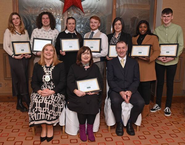 Back row L-R: Jelena Derek, Westport Plaza; Aaron McGinley, Clew Bay Hotel; Cathriona Quinn, McWilliam Park Hotel; Mikey Jarmin, Knock House Hotel; Dagmar Stefania Reyes Gallo, Hotel Westport; Precious Ndlovu, Breaffy House Resort and Damian Lydon, Castlecourt Hotel. Front row L-R: Denyse Campbell, IHF President; Kay Bourke, IHF Mayo Branch Employee of the Year and Darren Madden, IHF Mayo Branch Chairperson. Back row L-R: Jelena Derek, Westport Plaza; Aaron McGinley, Clew Bay Hotel; Cathriona Quinn, McWilliam Park Hotel; Mikey Jarmin, Knock House Hotel; Dagmar Stefania Reyes Gallo, Hotel Westport; Precious Ndlovu, Breaffy House Resort and Damian Lydon, Castlecourt Hotel. Front row L-R: Denyse Campbell, IHF President; Kay Bourke, IHF Mayo Branch Employee of the Year and Darren Madden, IHF Mayo Branch Chairperson.