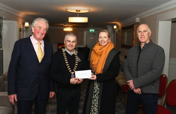 Orla Gillespie, from Mayo Cancer Support Association, receives a cheque for €5,000 from Ballina Lions Club. The cheque was part of the proceeds from the John O’ Conor Piano Recital held on June 9th last. Representing the Lions Club are, from left: Adrian Bourke, Enda Geoghegan (President) and Vincent Duffy.	Picture: John O'Grady Orla Gillespie, from Mayo Cancer Support Association, receives a cheque for €5,000 from Ballina Lions Club. The cheque was part of the proceeds from the John O’ Conor Piano Recital held on June 9th last. Representing the Lions Club are, from left: Adrian Bourke, Enda Geoghegan (President) and Vincent Duffy.	Picture: John O'Grady