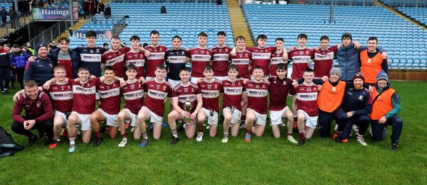 The Crossmolina Deel Rovers squad celebrate last Sunday's epic win over Mayo Gaels in the final of the Mayo U21 'B' football championship at Hastings Insurance MacHale Park, Castlebar.	Pictures: Michael Donnelly