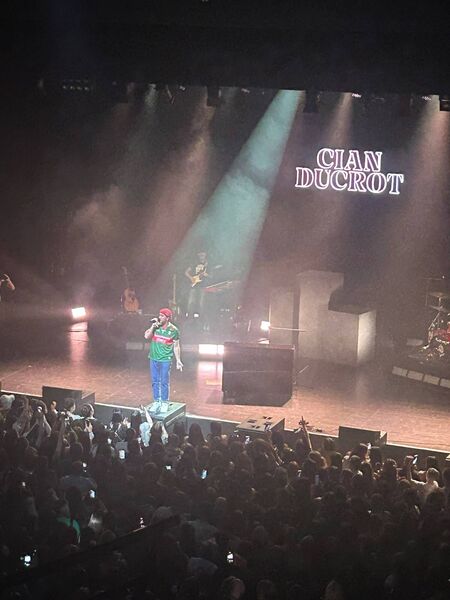 Cian Ducrot performing in front 3,500 spectators at the TF Royal Theatre.