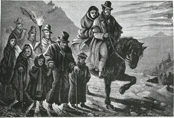 Going to midnight mass in the Kerry Mountains in the 19th century. Picture: Hulton Archive/Getty Images Going to midnight mass in the Kerry Mountains in the 19th century. Picture: Hulton Archive/Getty Images