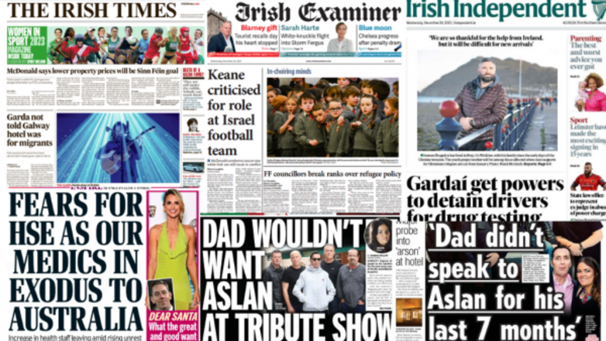 What the papers say: Wednesday's front pages