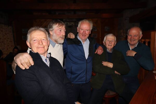 Some of the singers that entertained the large crowd attending the latest trad night in Hughes Pub, Carnacon were from left; Tommie Joe Biggins, John Staunton, Frank Hughes, Denis Biggins and Jimmy Murphy. Pic by Tom Quinn. Some of the singers that entertained the large crowd attending the latest trad night in Hughes Pub, Carnacon were from left; Tommie Joe Biggins, John Staunton, Frank Hughes, Denis Biggins and Jimmy Murphy. Pic by Tom Quinn.