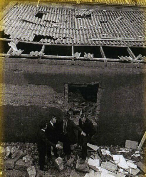 The bomb site at Claremorris Town Hall in November 1972.