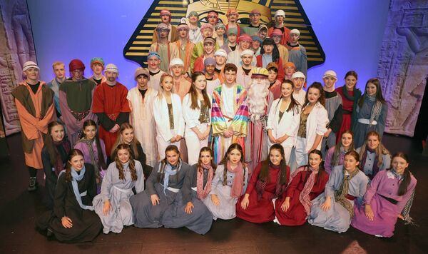  The cast of the musical 'Joseph and his Amazing Technicolour Dreamcoat', staged by students from St Colman's College and Mount St Michael Secondary School, are pictured on stage at Claremorris Town Hall Theatre earlier this year. Picture: Michael Donnelly 