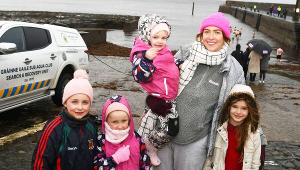 Enjoying the New Year's Day Swim at Enniscrone Pier were Fiadh, Erin, Grace, Shauna and Eabha McDonnell from Straide. Picture: John O'Grady Enjoying the New Year's Day Swim at Enniscrone Pier were Fiadh, Erin, Grace, Shauna and Eabha McDonnell from Straide. Picture: John O'Grady