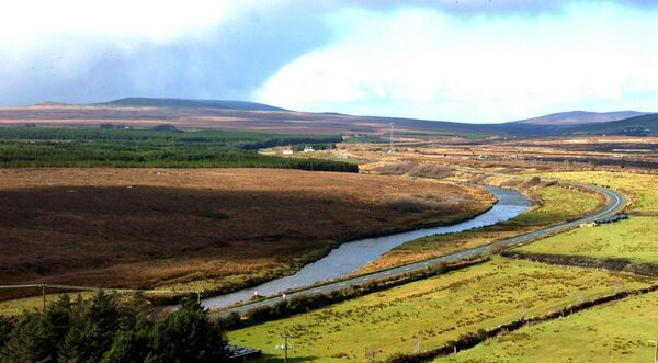 The road to Erris as viewed from the former ESB plant at Bellacorick. Erris was completely isolated in the early 1800s. 