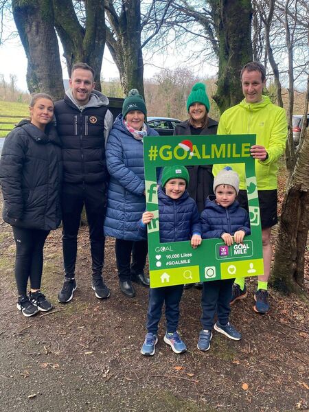 Leona Igoe and Brian, Marion, Stacy, John, Luke and JJ Mattimoe at the Ballina GOAL Mile in Belleek Woods.