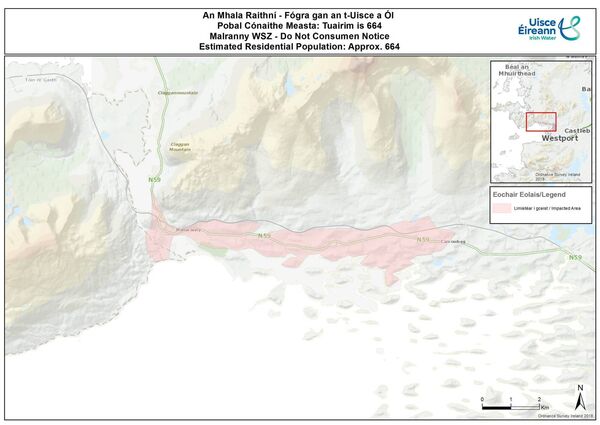 A map of the Mulranny Public Water Supply. A map of the Mulranny Public Water Supply.