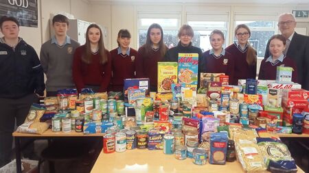 Local Notes: Students from Enniscrone present collection of food for Vincent de Paul Food Appeal