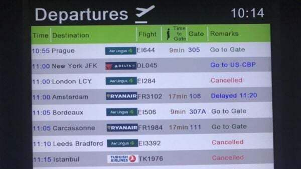 Storm Isha: Dozens of flights cancelled or diverted amid 'extremely strong' winds