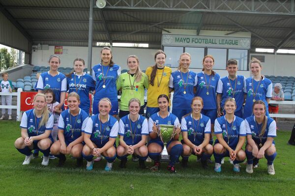The Manulla squad that won the Mayo Women's Cup Final, completing a treble