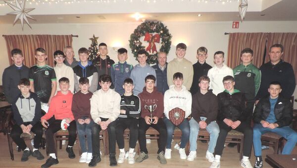 At the team presentation night in the Brusna Inn were the Ballaghaderreen U16 team with management Picture James Hunt Photography. At the team presentation night in the Brusna Inn were the Ballaghaderreen U16 team with management Picture James Hunt Photography.