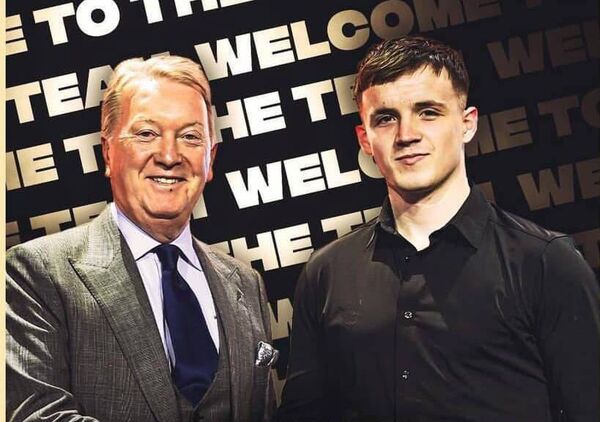 Well-known boxing promoter Frank Warren pictured with Eoghan Lavin. Well-known boxing promoter Frank Warren pictured with Eoghan Lavin.