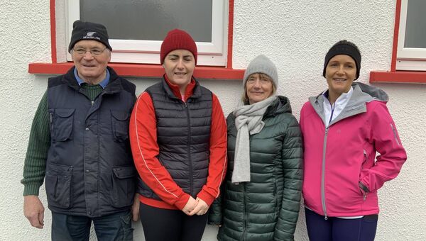 Sean Horan, Áine Lally, Pat Feeney and Sheila Feeney all gearing for the recent 5k fun run in Ballintubber. Picture by Tom Quinn Sean Horan, Áine Lally, Pat Feeney and Sheila Feeney all gearing for the recent 5k fun run in Ballintubber. Picture by Tom Quinn