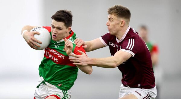 Fergal Boland takes on Galway’s Dylan McHugh in the 2022 FBD League semi-final, Connacht GAA Air Dome. Picture: INPHO/Ryan Byrne Fergal Boland takes on Galway’s Dylan McHugh in the 2022 FBD League semi-final, Connacht GAA Air Dome. Picture: INPHO/Ryan Byrne