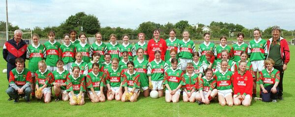 The Mayo team that took on Cork in the 2000 All-Ireland U14 ladies football final at McDonagh Park, Nenagh. Marie Sweeney is sixth from left in the middle row.	Picture: David Farrell