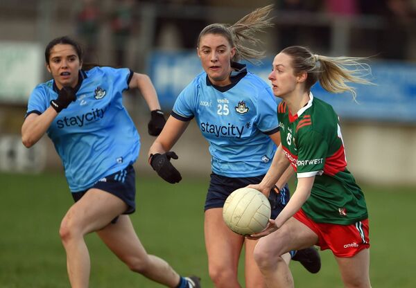 Lisa Cafferky cuts through the Dublin defence on her way to scoring an impressive 2-7 for the Green and Red.