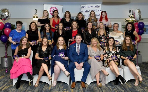 LGFA President, Mícheál Naughton with graduates from the Learn to Lead programme.