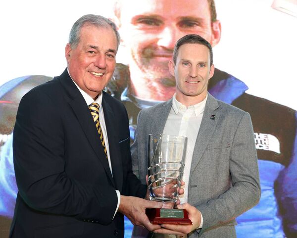 Ultrarunner Adrian McNamara from Ballindine receives his Mayo Sports Stars award from special guest Ger Canning. Picture: Michael Donnelly Ultrarunner Adrian McNamara from Ballindine receives his Mayo Sports Stars award from special guest Ger Canning. Picture: Michael Donnelly