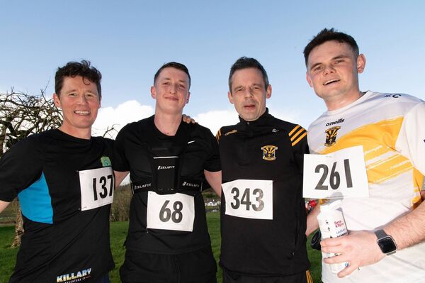 Fintan McMorrow, Johnny Walsh, Simon Cloherty and Mark Cusack at the 12th Mayo Mental Health Association Turlough 8k Fun Run and Race at the National Museum of Ireland Country Life. Photo: Alison Laredo