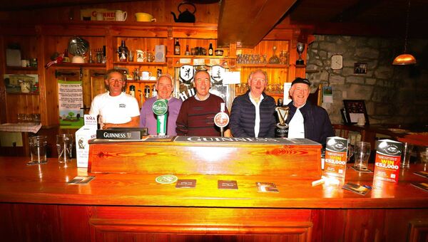 Called to the bar! The Hughes brothers Carnacon: Nicolas, Walter, Kevin, Francie and Brendan all smiling behind the family bar in Hughes pub Carnacon. Picture by Tom Quinn Called to the bar! The Hughes brothers Carnacon: Nicolas, Walter, Kevin, Francie and Brendan all smiling behind the family bar in Hughes pub Carnacon. Picture by Tom Quinn