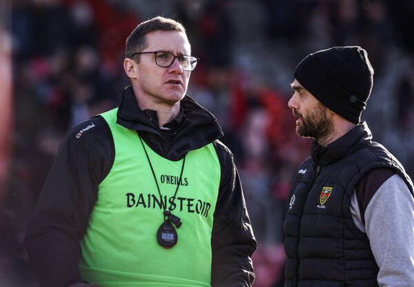 Sligo manager Tony McEntee and Down manager Conor Laverty after the game. Picture: INPHO/Tom Maher Sligo manager Tony McEntee and Down manager Conor Laverty after the game. Picture: INPHO/Tom Maher