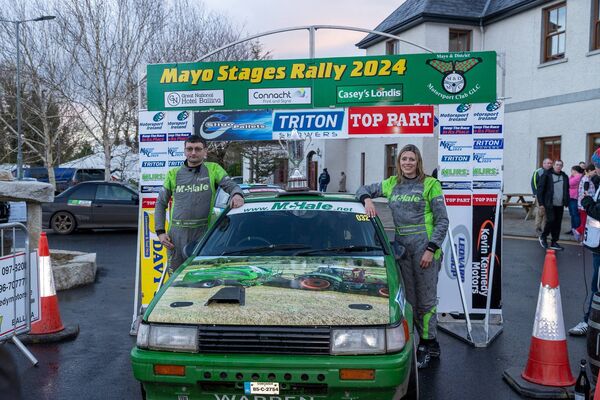 John and Ruthann at finish ramp. Picture: James Burke John and Ruthann at finish ramp. Picture: James Burke