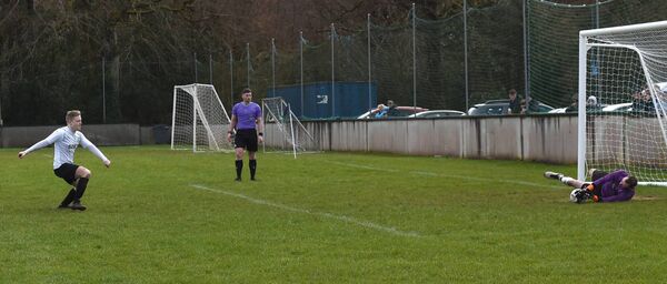  Conn Rangers’ goalkeeper Brian McMahon saves a penalty from Ballyheane’s Jack Tuffy.