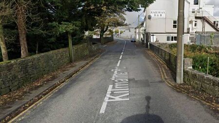 Woman was almost struck when car mounted footpath