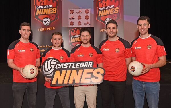 Castlebar players and tournament organisers, from left: David Stenson, Stephen Keane, Donie Newcombe, Ger McDonagh and Conor Stenson.