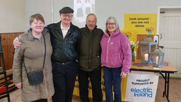 Winnie Farragher, Kevin Prendergast, Packie Farragher and Breege Jennings watching the photo slideshow at the Ballyglass March monthly market. Winnie Farragher, Kevin Prendergast, Packie Farragher and Breege Jennings watching the photo slideshow at the Ballyglass March monthly market.