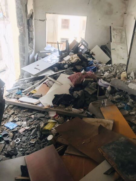 Salma's brother's house in ruins after the bombing. Salma's brother's house in ruins after the bombing.