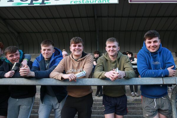Dean Lyons, Oisín Greally, Conor Kane, Oisín Duffy and Evan Conboy were cheering on Mayo from the terraces of Dr Hyde Park.