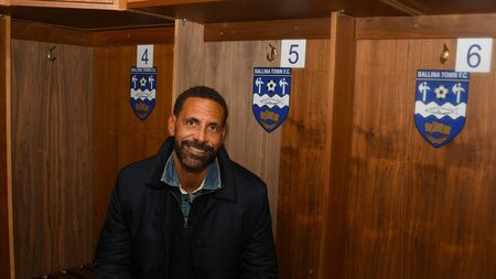 Man United legend pays a visit to Ballina Town Football Club